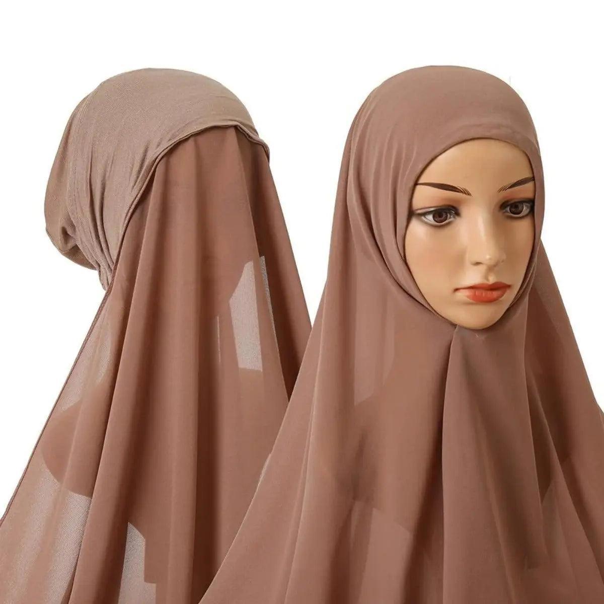 MH004 Chiffon Instant Hijab with Modal Undercap - Mariam's Collection