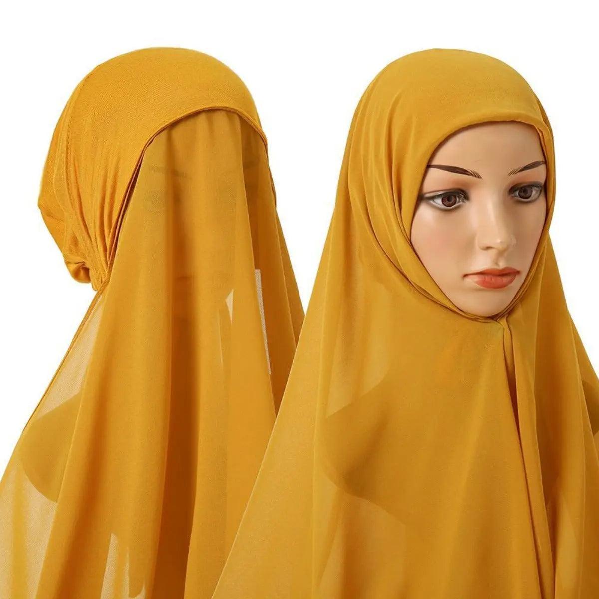 MH004 Chiffon Instant Hijab with Modal Undercap - Mariam's Collection