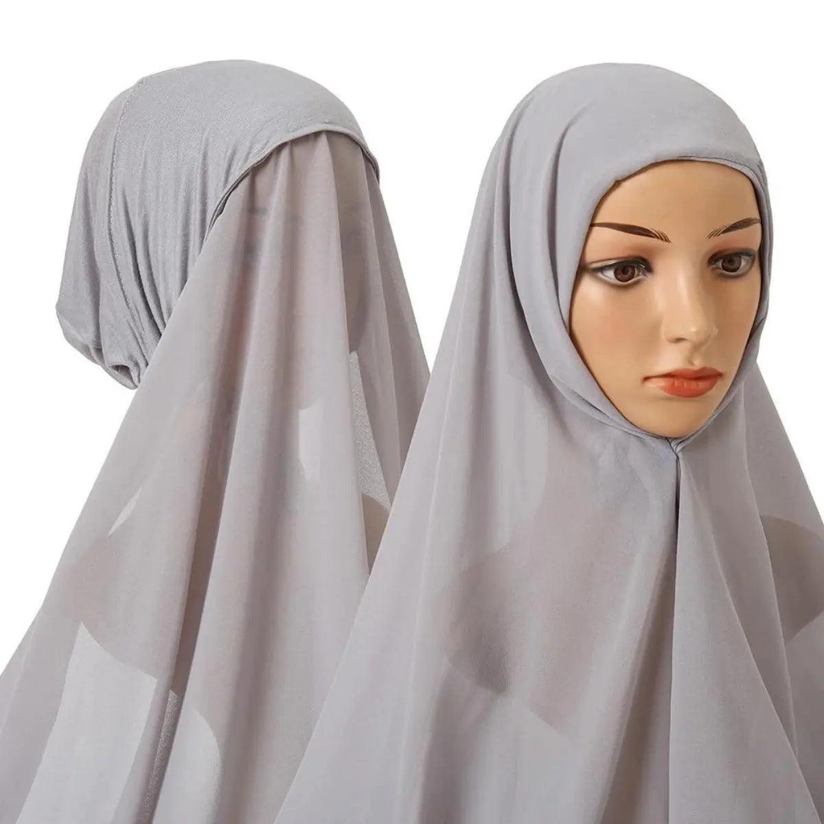 MH004 Chiffon Instant Hijab with Modal Undercap - Mariam's Collection