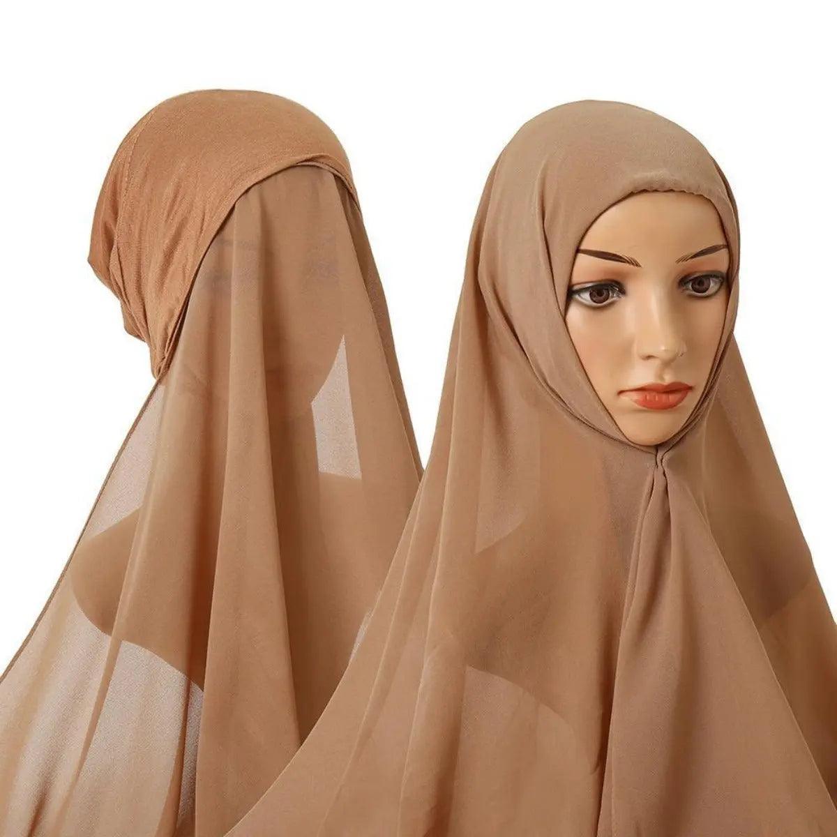MH004 Chiffon Instant Hijab with Modal Undercap - Mariam's Collection