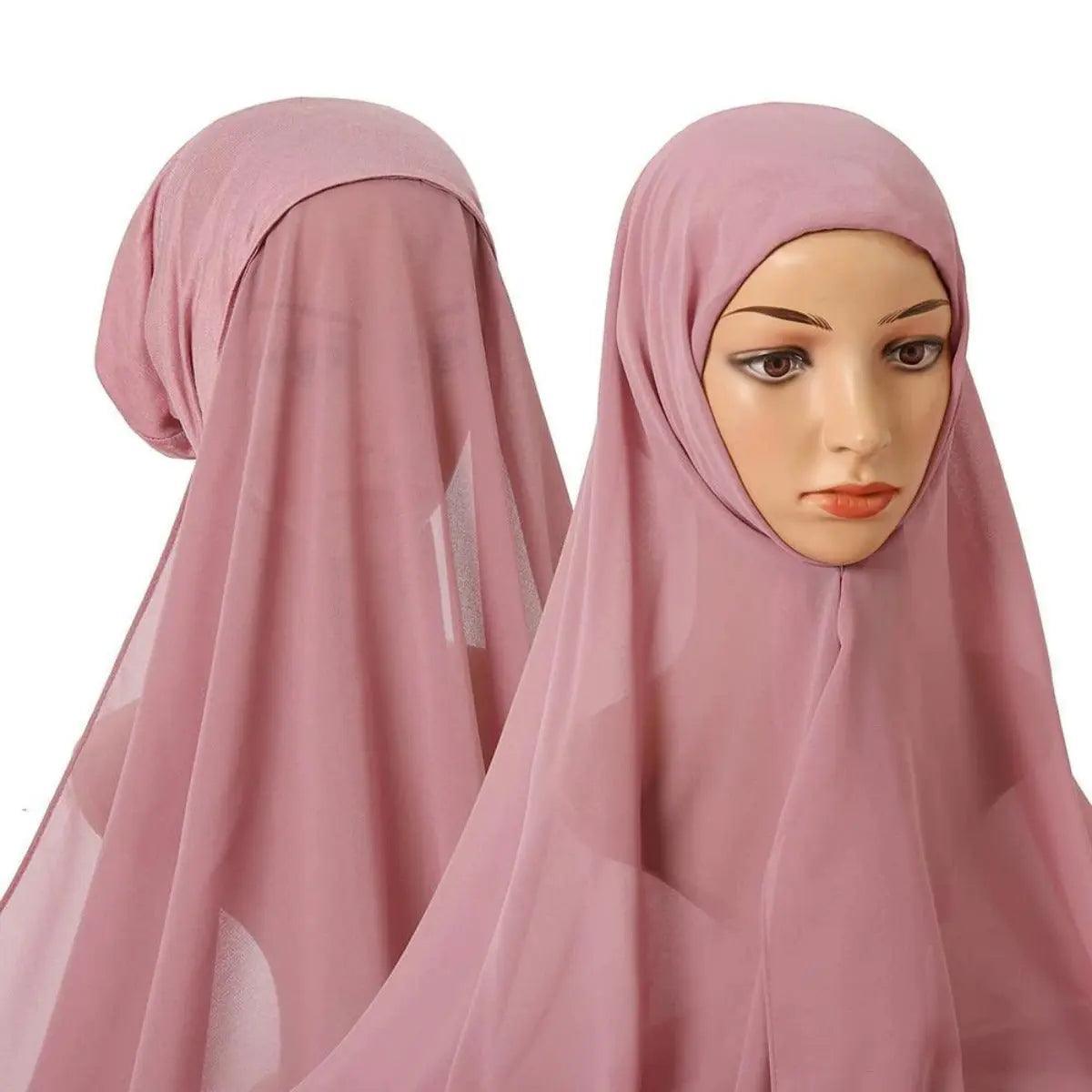 MH004 Chiffon Instant Hijab with Modal Undercap - Mariam's Collection