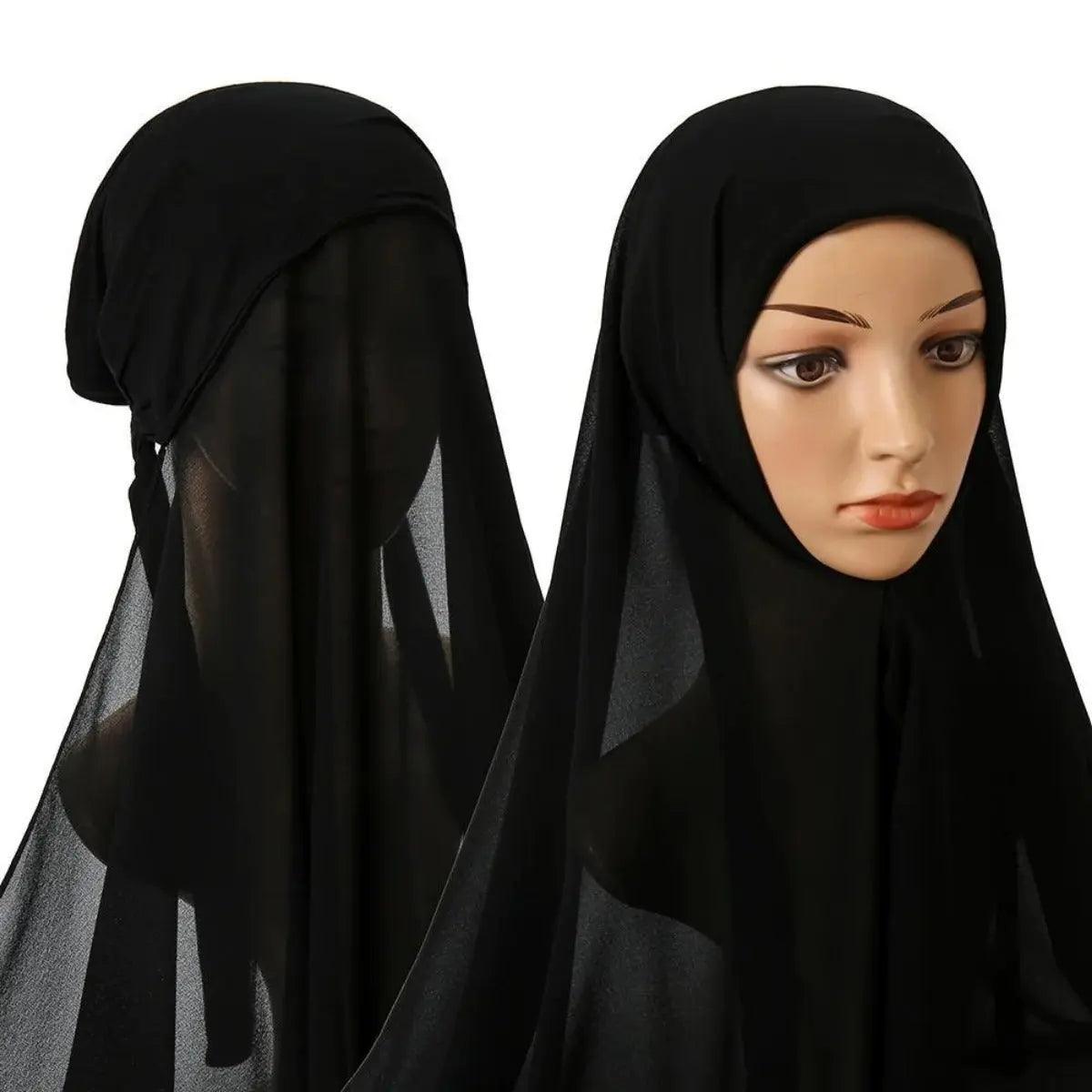 MH004 Chiffon Instant Hijab with Modal Undercap - Mariam's Collection