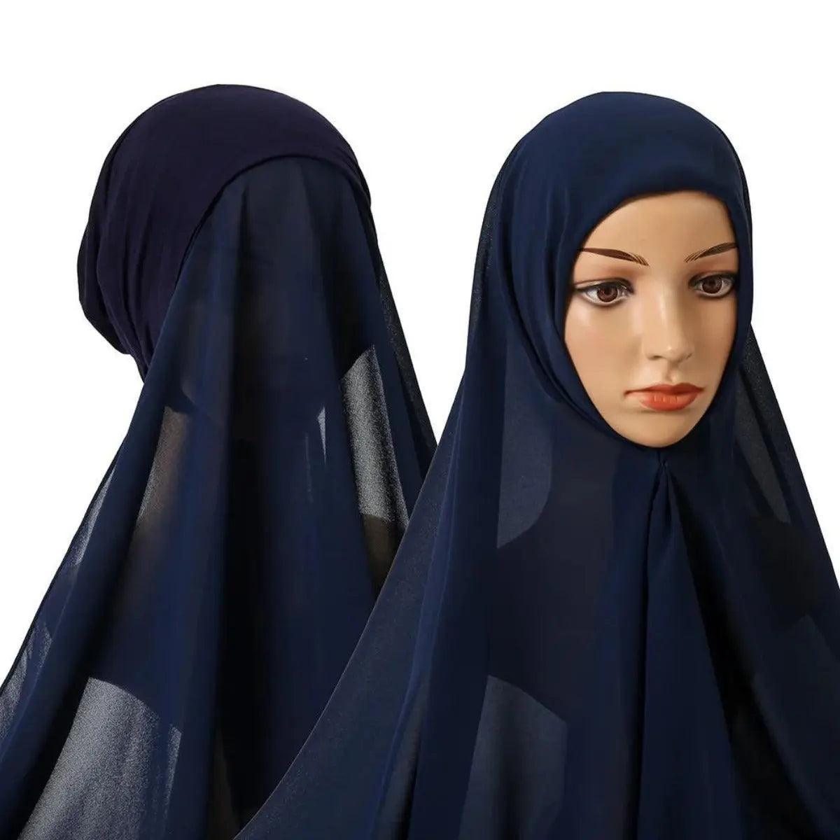 MH004 Chiffon Instant Hijab with Modal Undercap - Mariam's Collection
