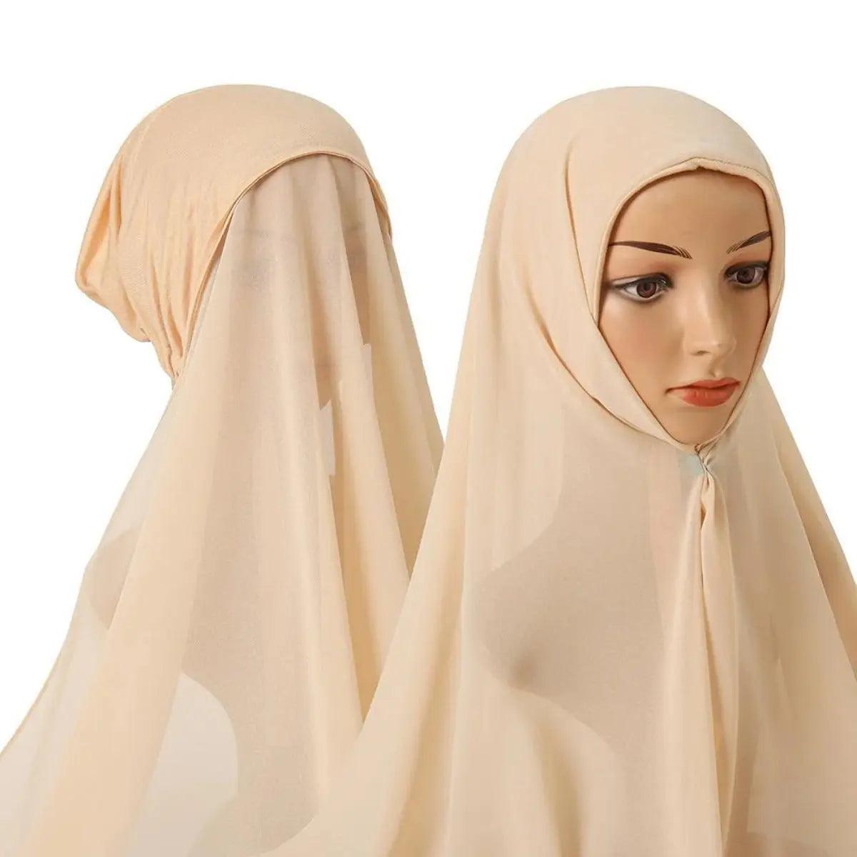 MH004 Chiffon Instant Hijab with Modal Undercap - Mariam's Collection