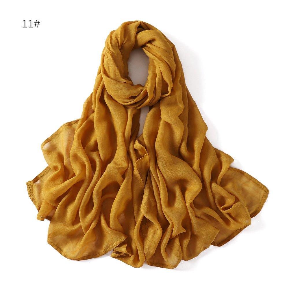 MH054 Rayon Solid Color Wide Brim Cotton Hijab - Mariam's Collection