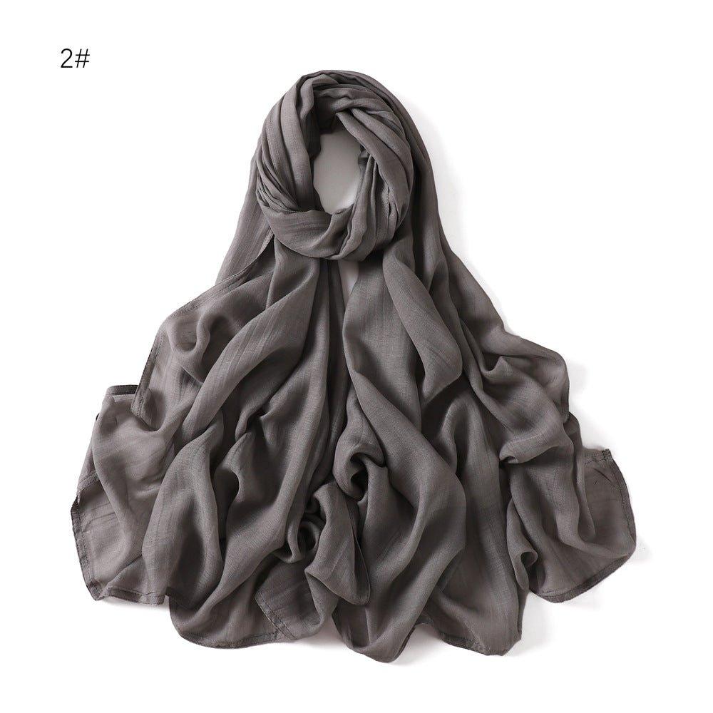 MH054 Rayon Solid Color Wide Brim Cotton Hijab - Mariam's Collection