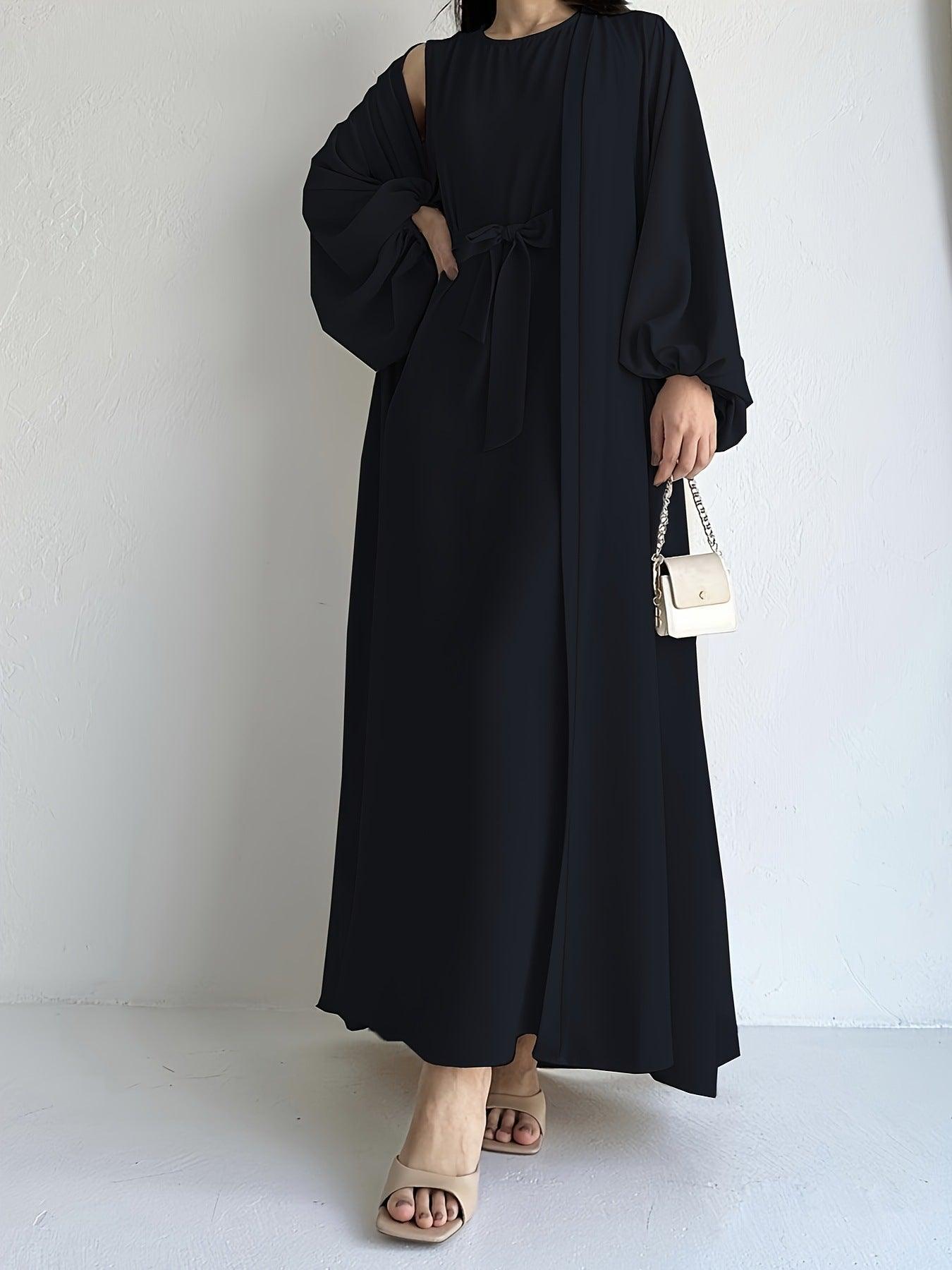 Loose Lantern Sleeve Abaya 3 - Piece Set(MOA050) - Mariam's Collection