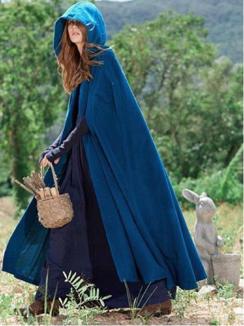 MOA088 Hooded Shawl Extended Cape Coat - Mariam's Collection