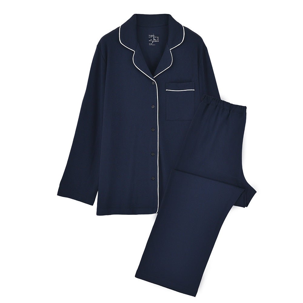 Modal Mixed Cotton Knitted Pajamas Couple Loungewear Set Soft and Smooth (MS085) - Mariam's Collection
