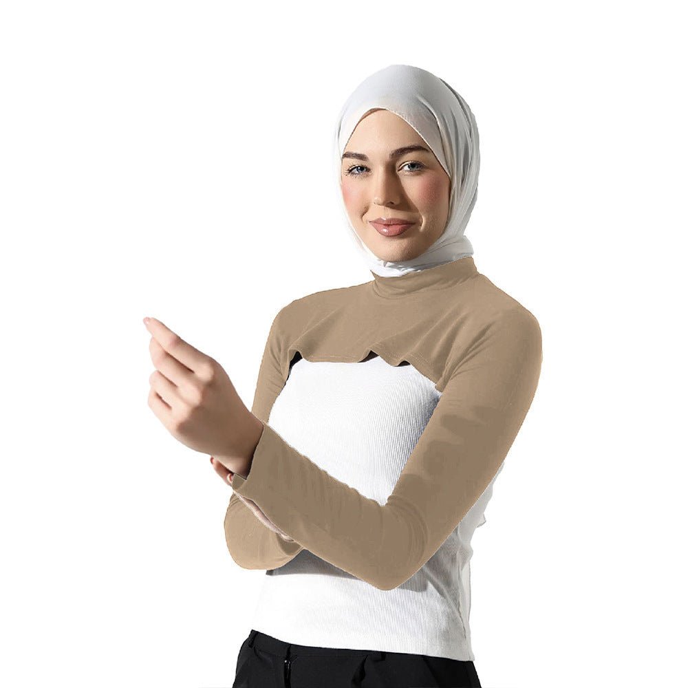 🎁 Modest Shoulder - Cover Base Layer Versatile Sleeveless Inner Top with Attached Sleeves | One Size (MAC409) (100% off) - Mariam's Collection