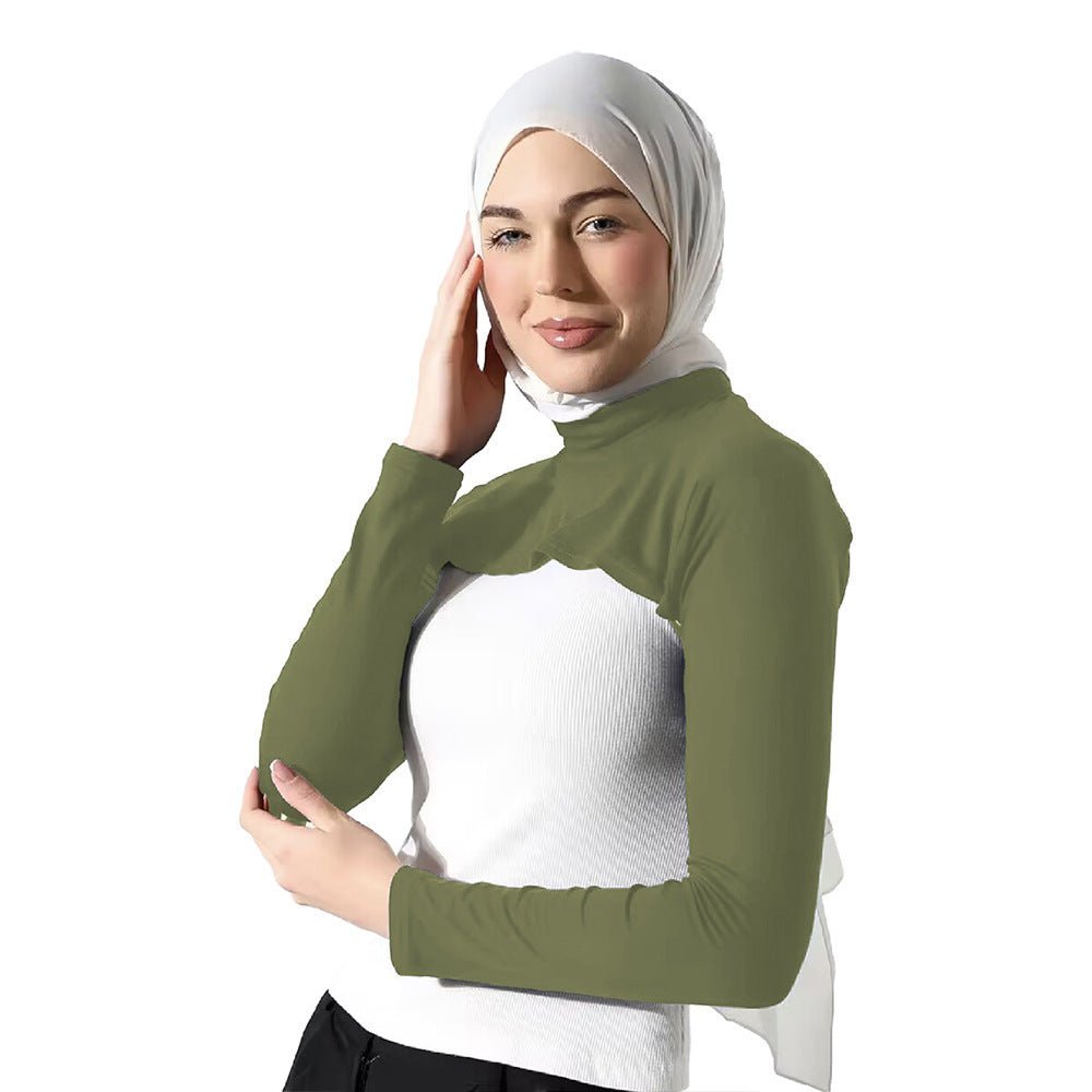 Modest Shoulder - Cover Base Layer Versatile Sleeveless Inner Top with Attached Sleeves | One Size (MAC409) - Mariam's Collection