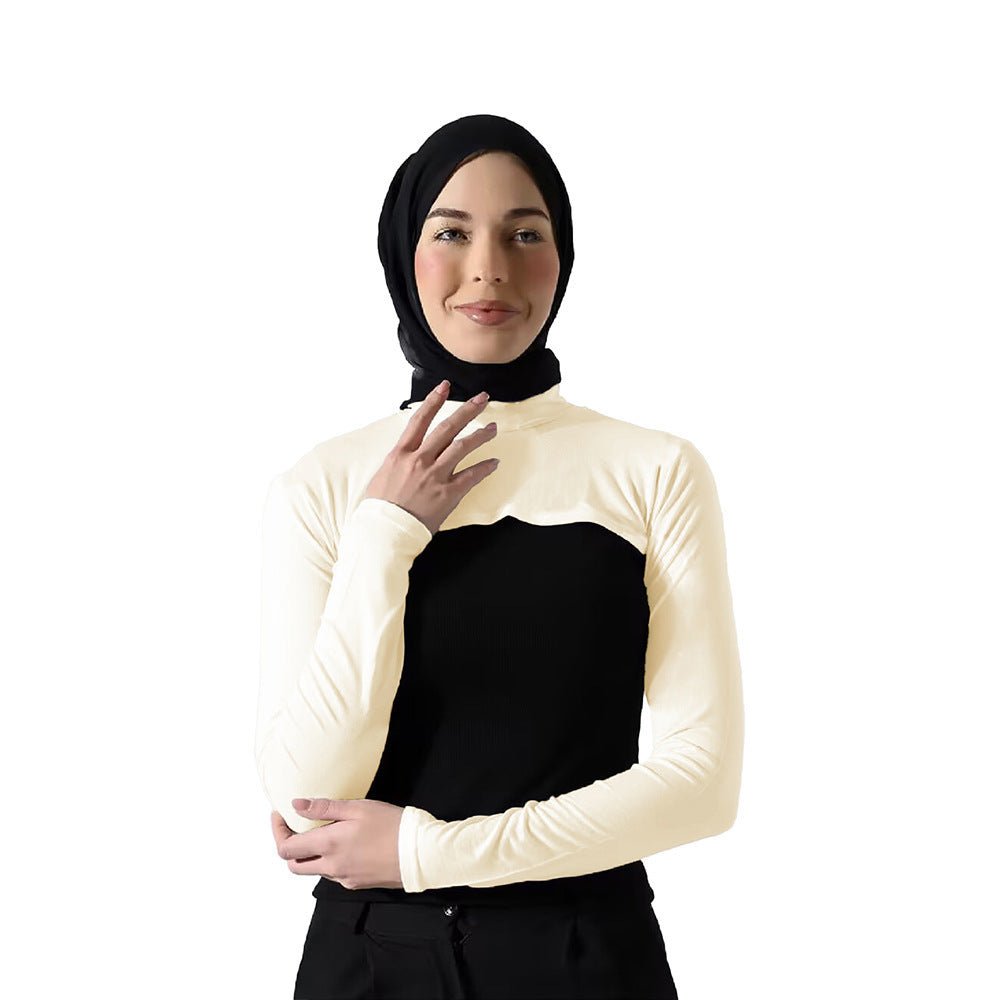 Modest Shoulder - Cover Base Layer Versatile Sleeveless Inner Top with Attached Sleeves | One Size (MAC409) - Mariam's Collection