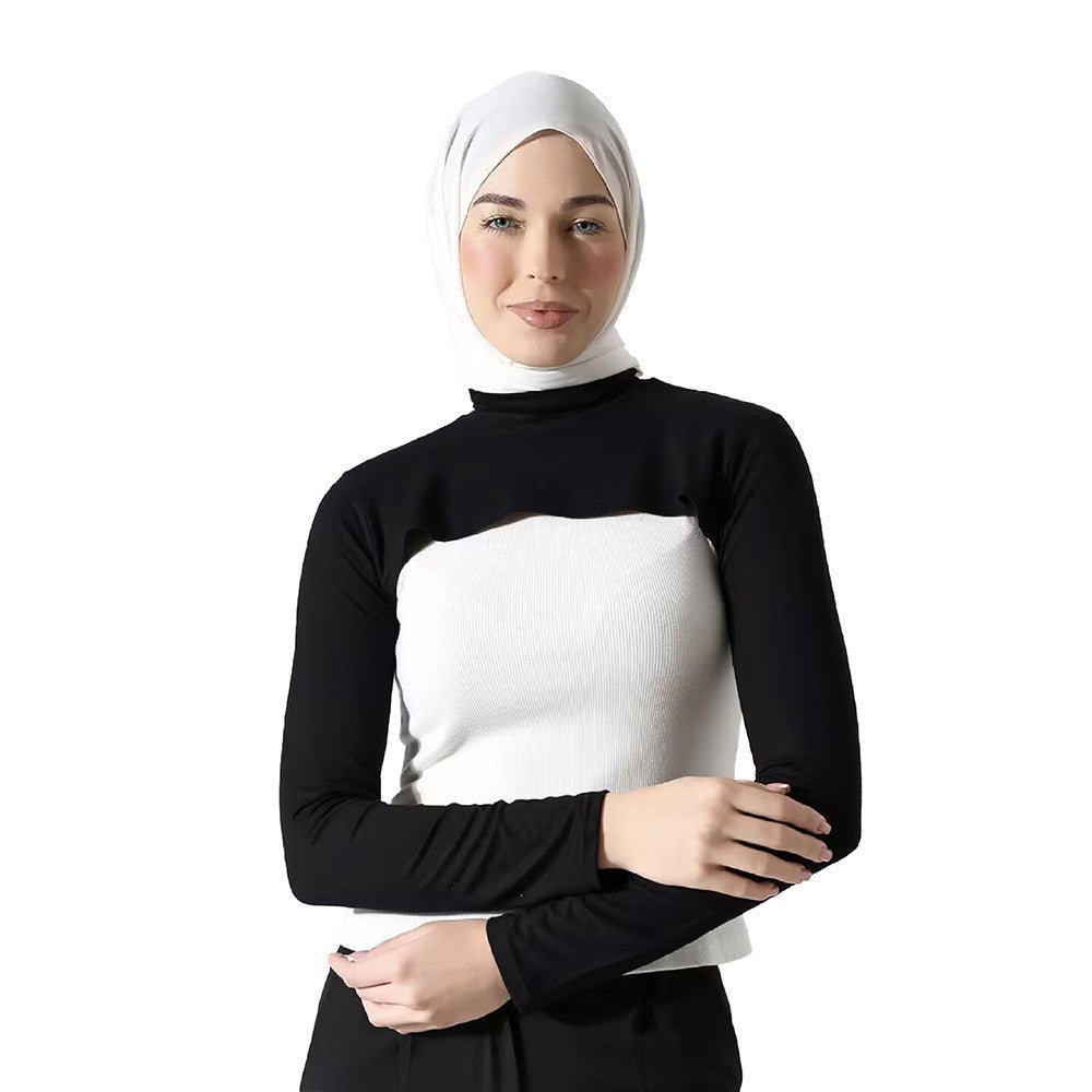 Modest Shoulder - Cover Base Layer Versatile Sleeveless Inner Top with Attached Sleeves | One Size (MAC409) - Mariam's Collection