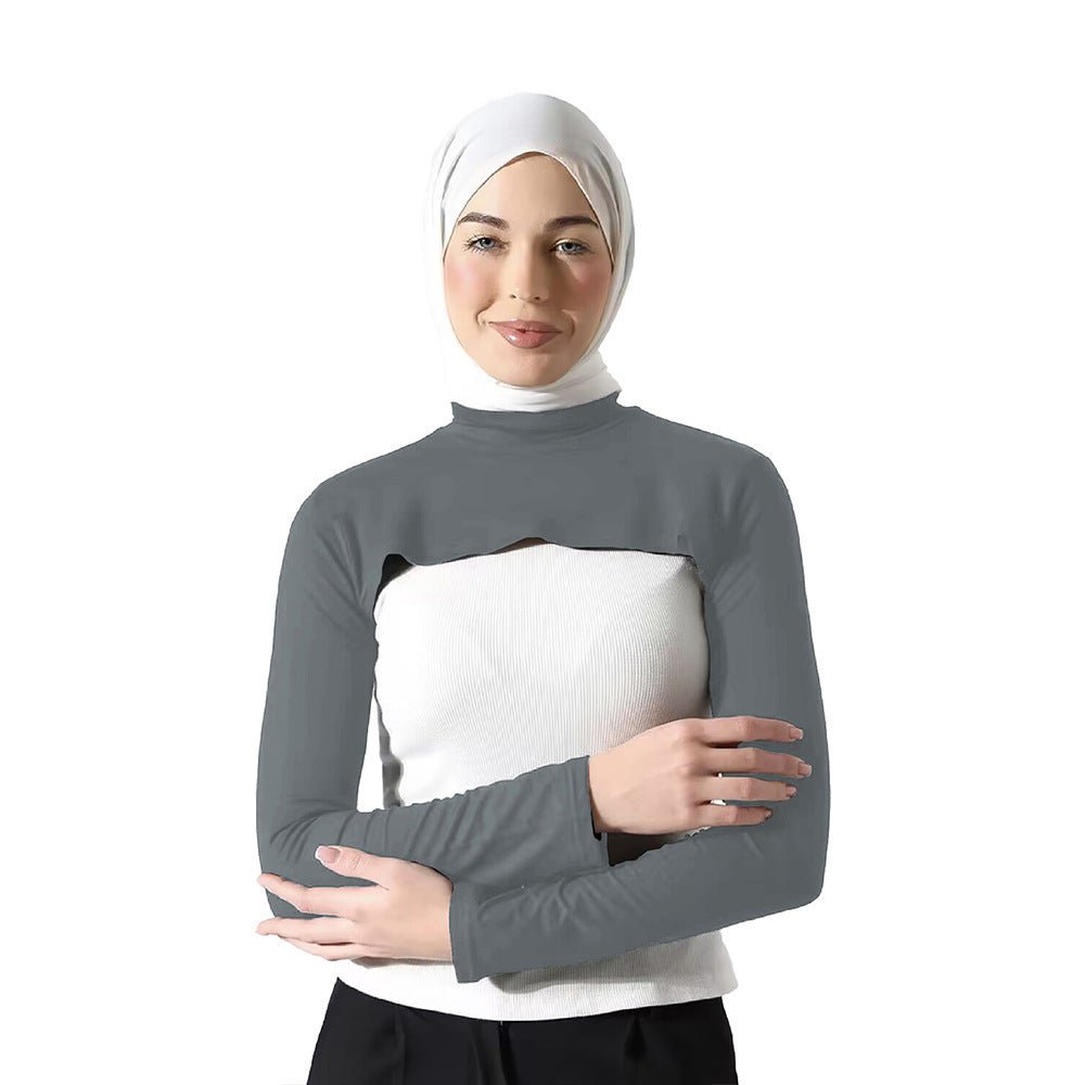 Modest Shoulder - Cover Base Layer Versatile Sleeveless Inner Top with Attached Sleeves | One Size (MAC409) - Mariam's Collection