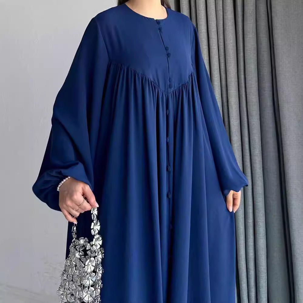 Modest Swinging sleeve Button - down Muslim Abaya (MA174) - Mariam's Collection
