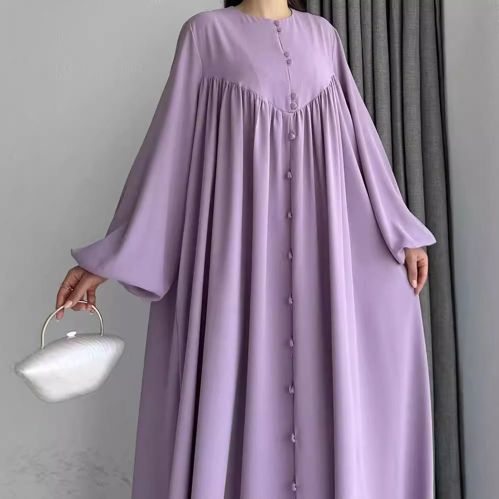 Modest Swinging sleeve Button - down Muslim Abaya (MA174) - Mariam's Collection