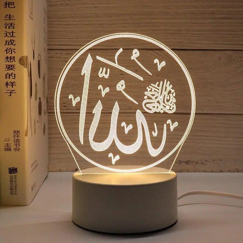 MR012 Ramadan 3D Led Night Light，USB 16 Color Change Remote Control Light - Mariam's Collection