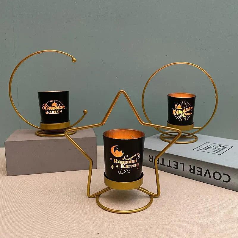 MR041 iron candlestick moon star lamp, ramadan decoration - Mariam's Collection
