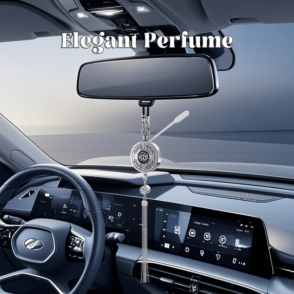 Muslim Car Accessories: Alloy Islamic Hanging Ornaments with Perfume Diffuser （MAC238） - Mariam's Collection