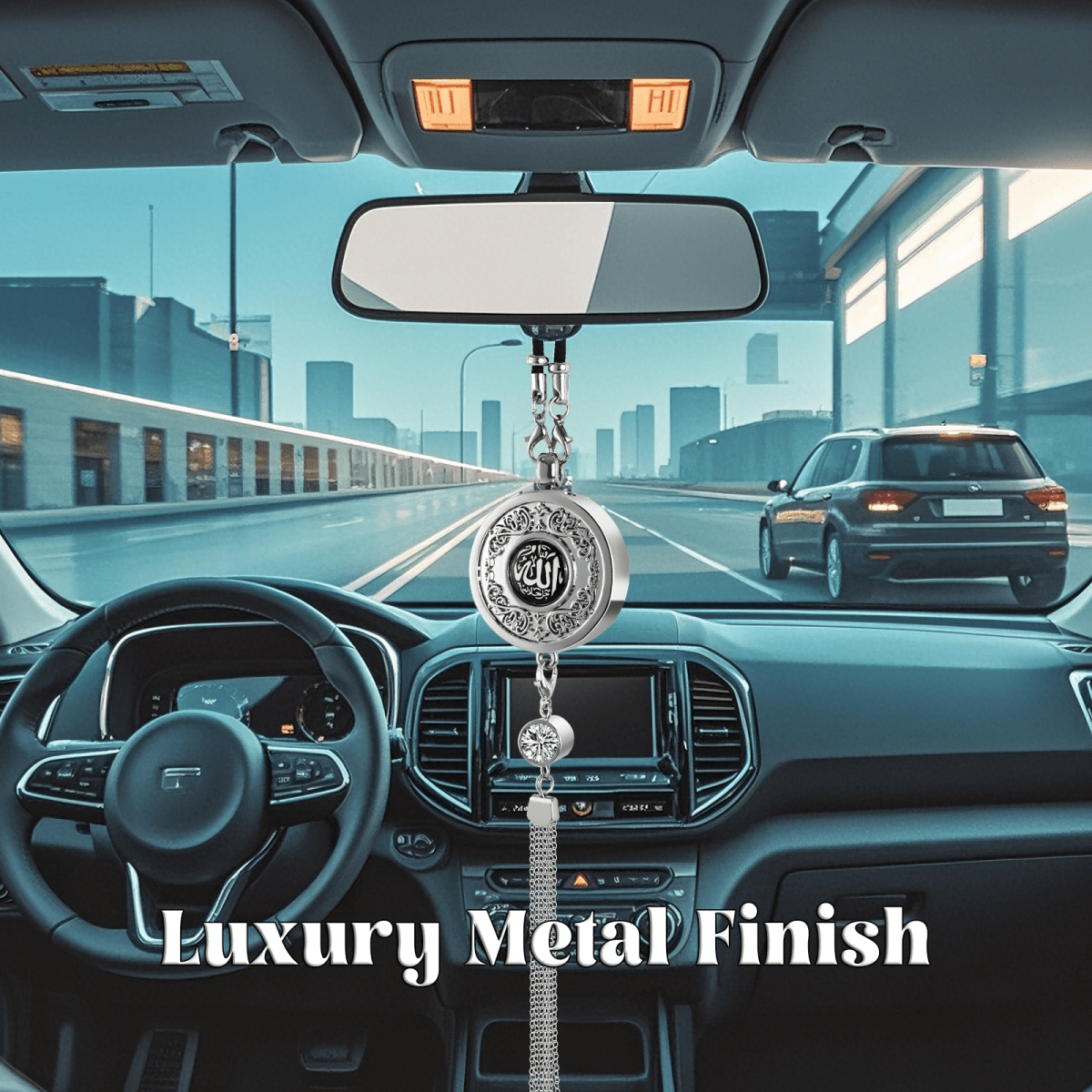 Muslim Car Accessories: Alloy Islamic Hanging Ornaments with Perfume Diffuser （MAC238） - Mariam's Collection