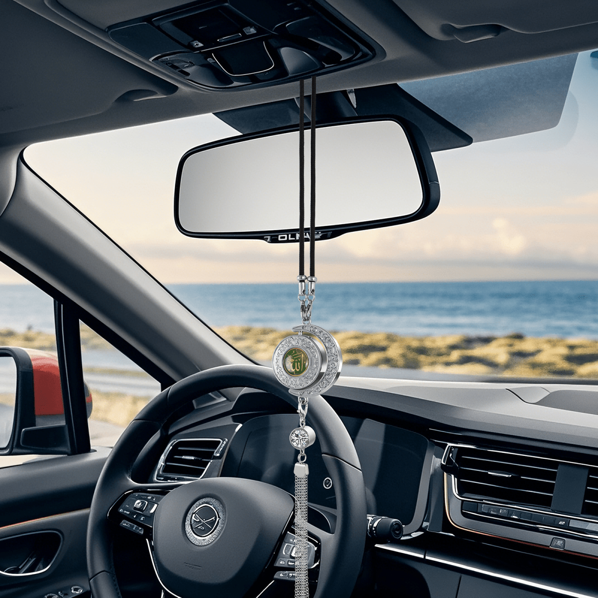 Muslim Car Accessories: Alloy Islamic Hanging Ornaments with Perfume Diffuser （MAC238） - Mariam's Collection