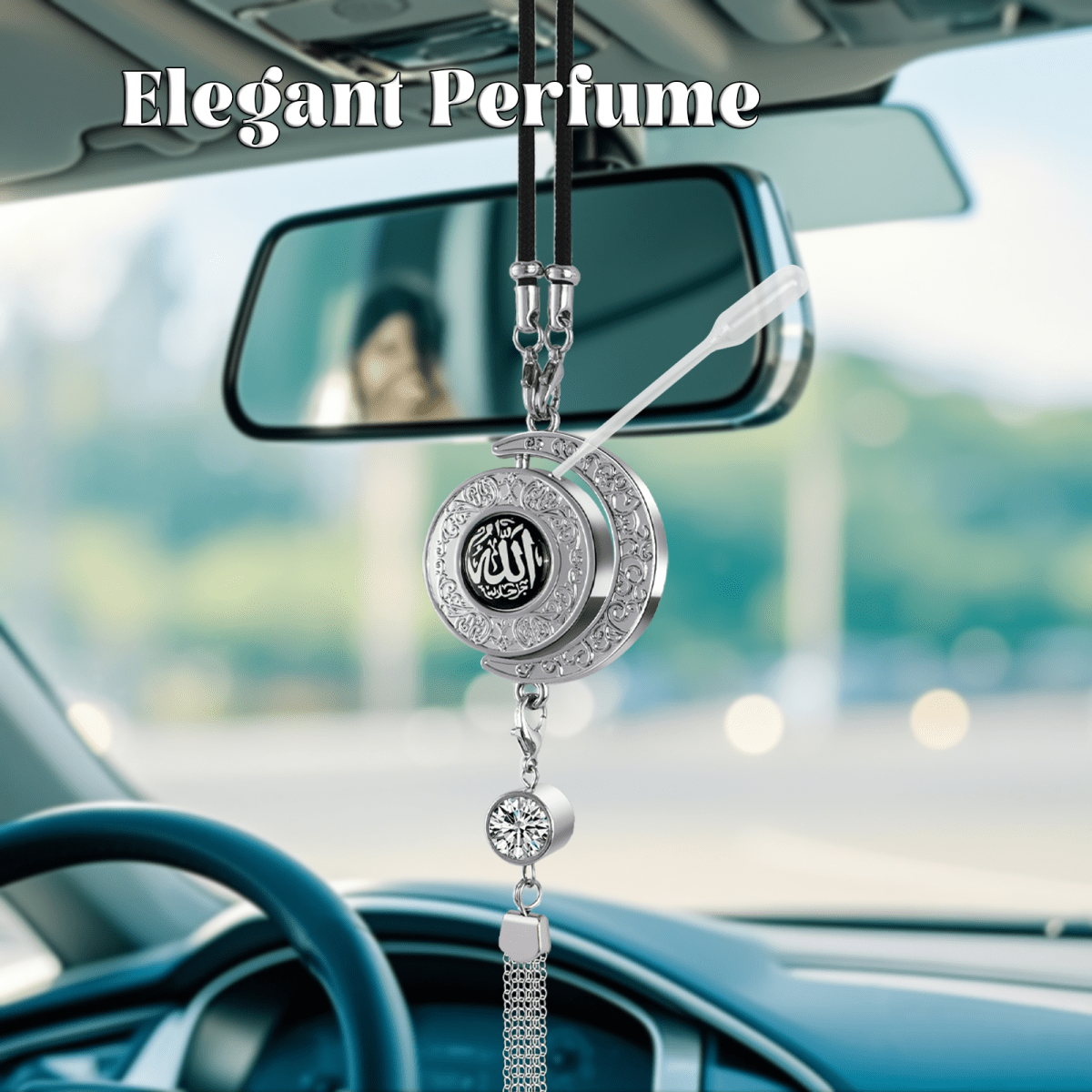 Muslim Car Accessories: Alloy Islamic Hanging Ornaments with Perfume Diffuser （MAC238） - Mariam's Collection