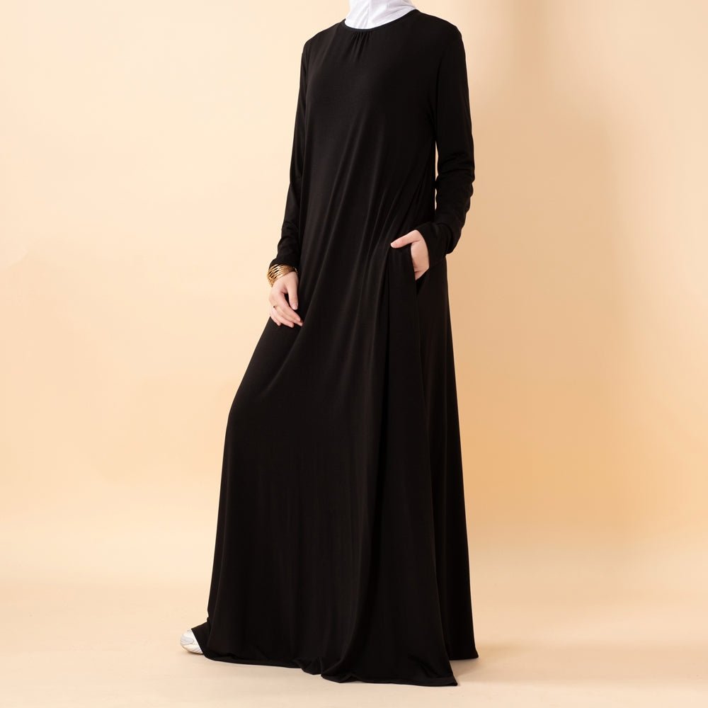 Natural Stretch Premium Lenzing™ Modal A - Line Dress (MA357) - Mariam's Collection