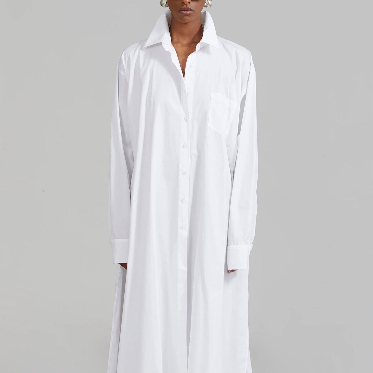 Periwinkle blue maxi shirt abaya full length