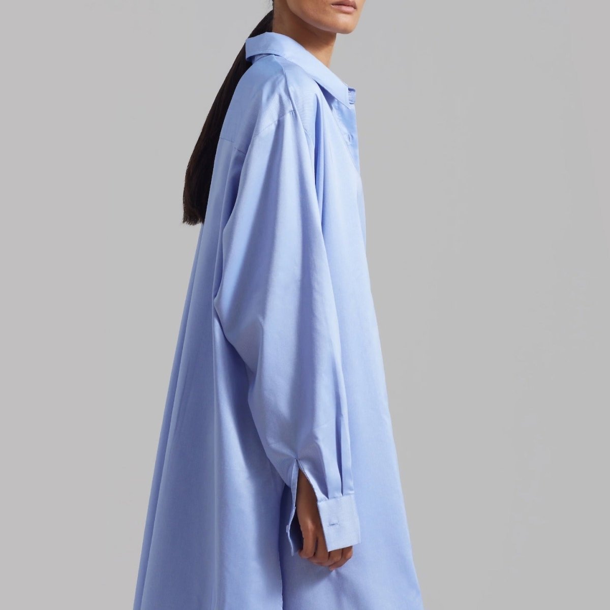 Relaxed fit shirt dress flowing in breeze