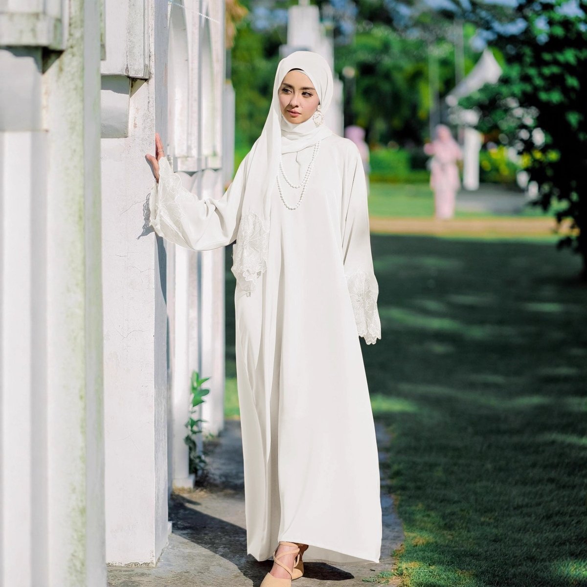 Prayer Abaya with Matching Hijab  (MA396)