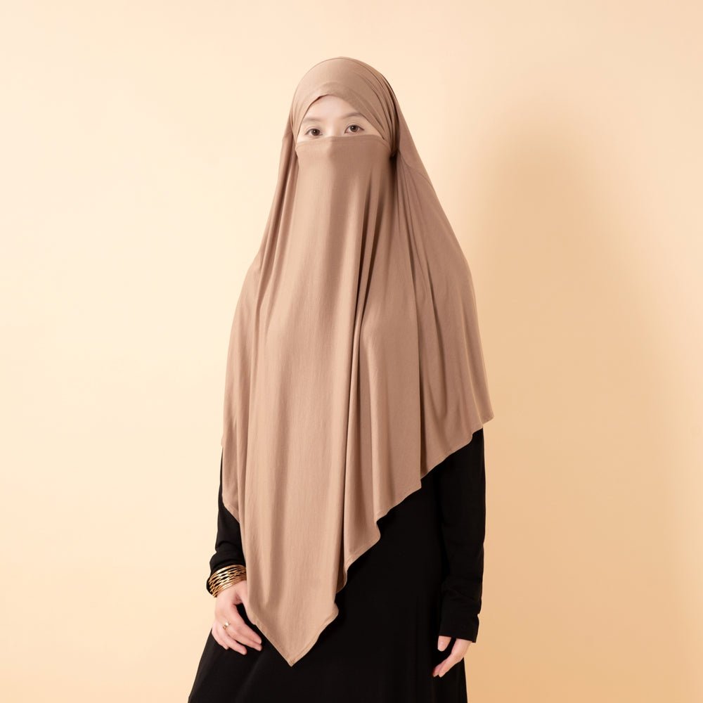 Premium Lenzing™ Modal Khimar with Integrated Face Veil (MK029) - Mariam's Collection