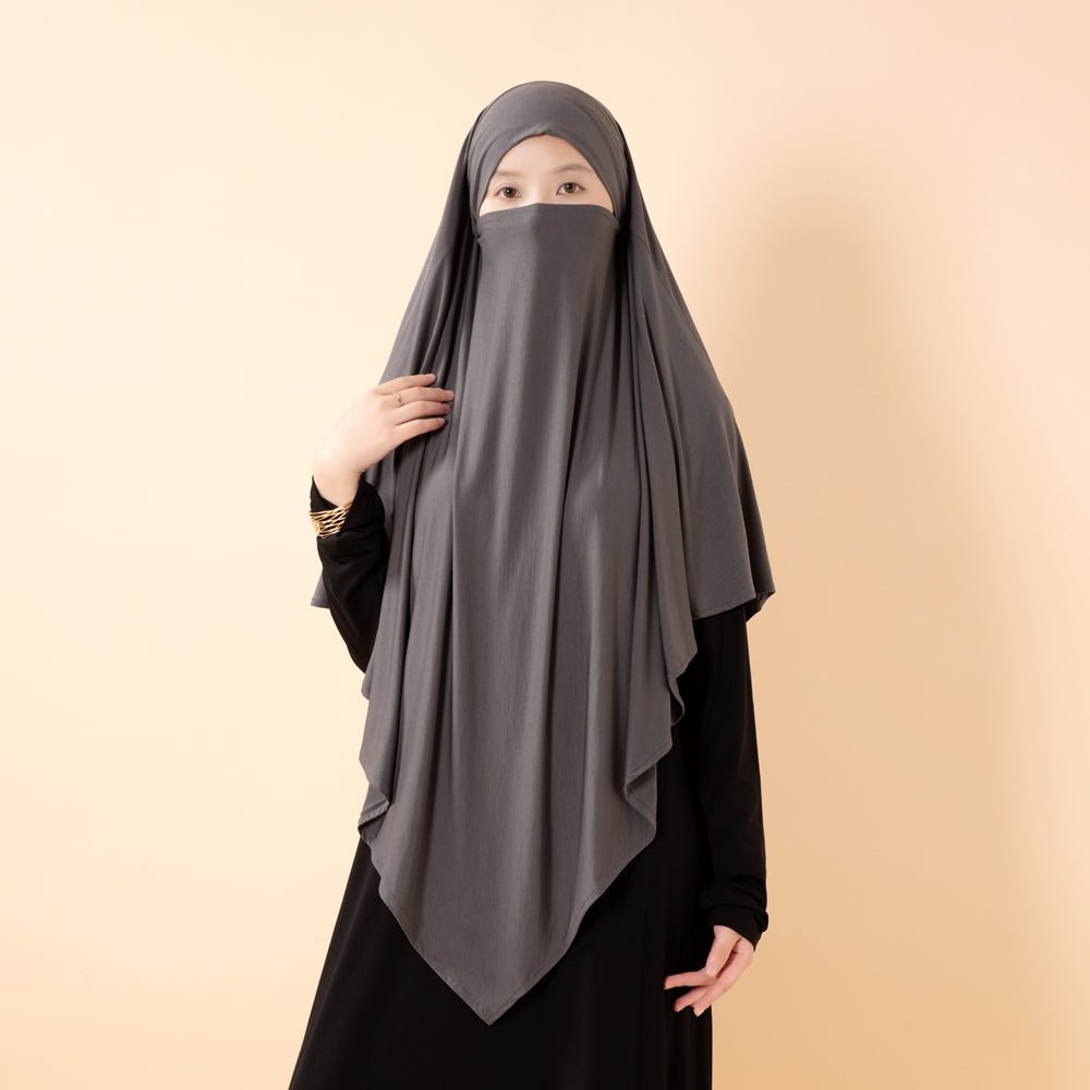 Premium Lenzing™ Modal Khimar with Integrated Face Veil (MK029) - Mariam's Collection