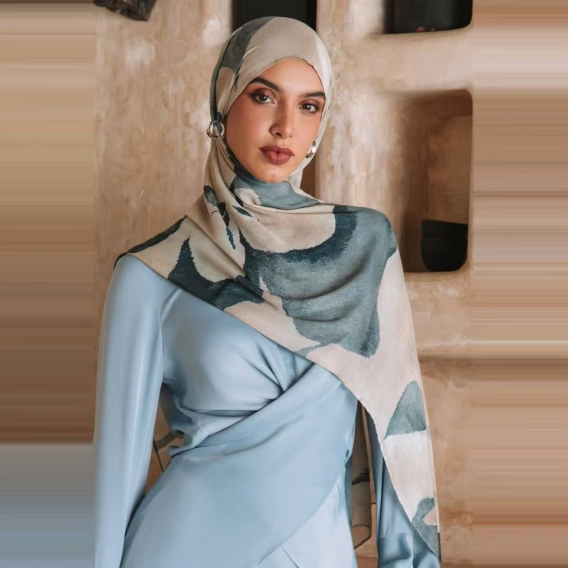 Printed Cotton Hijab Scarf | Soft Breathable Long Headscarf(MH201) - Mariam's Collection