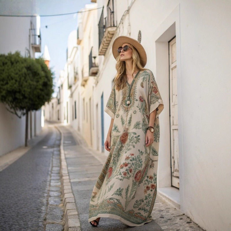 Printed Kaftan Maxi Dress(MS419) - Mariam's Collection