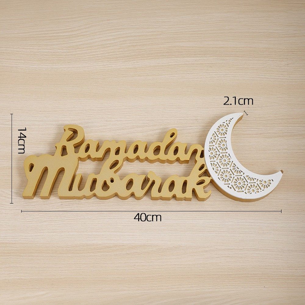 Ramadan Mubarak LED Moon Decor Crescent Craft Ornament (MAC393) - Mariam's Collection