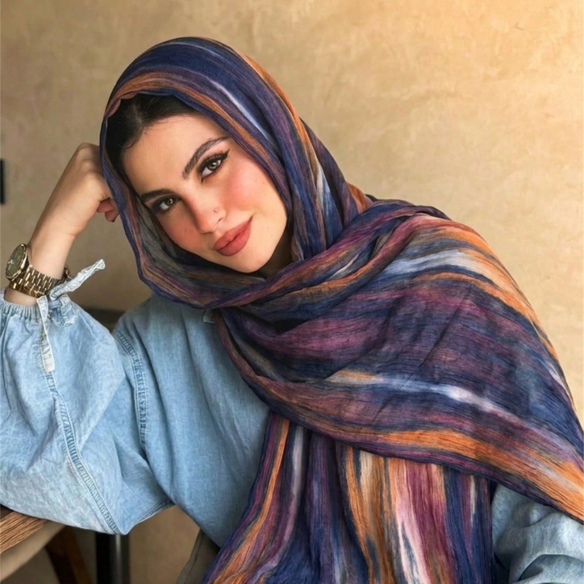 Rayon Gradient Tie - Dye Scarf(MH216) - Mariam's Collection