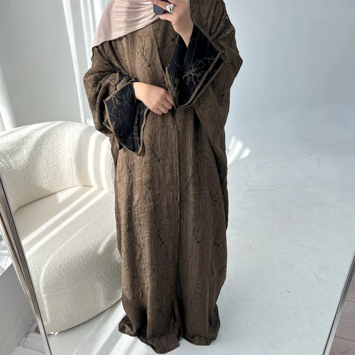 Reversible Jacquard Cardigan & Dress Set(MOA282) - Mariam's Collection