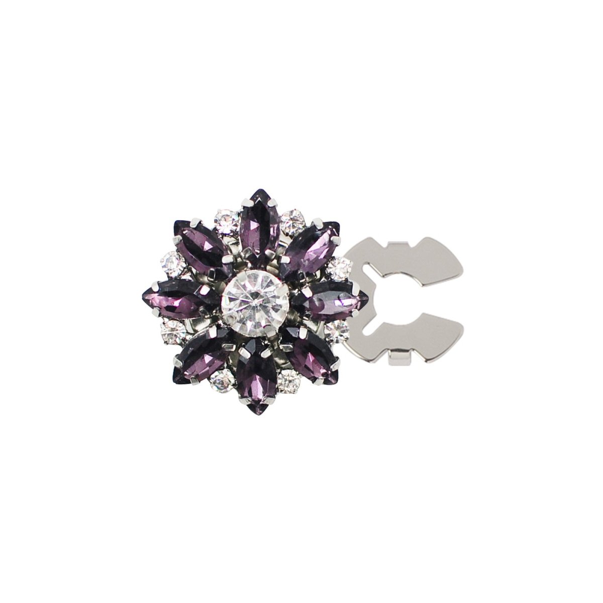 Rhinestone Button Covers | Crystal Flower Decorative Clips(MAC359) - Mariam's Collection