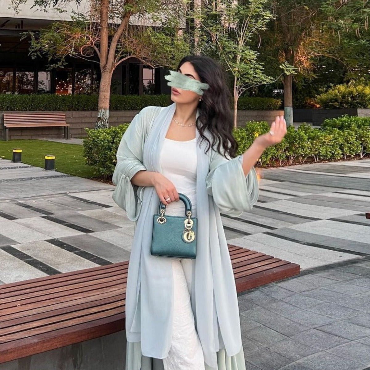 Shiny Satin Open Abaya | Shiny Abaya With Flying Sleeves (MOA141) - Mariam's Collection