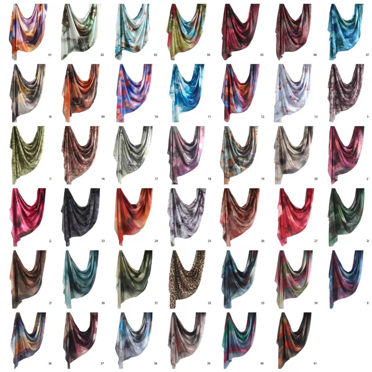 Silk Marble Print Hijab Scarf(MH209) - Mariam's Collection