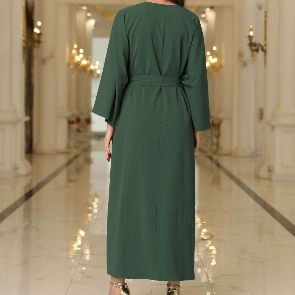Solid Color Abaya 3 - Piece Set (MOA069) - Mariam's Collection