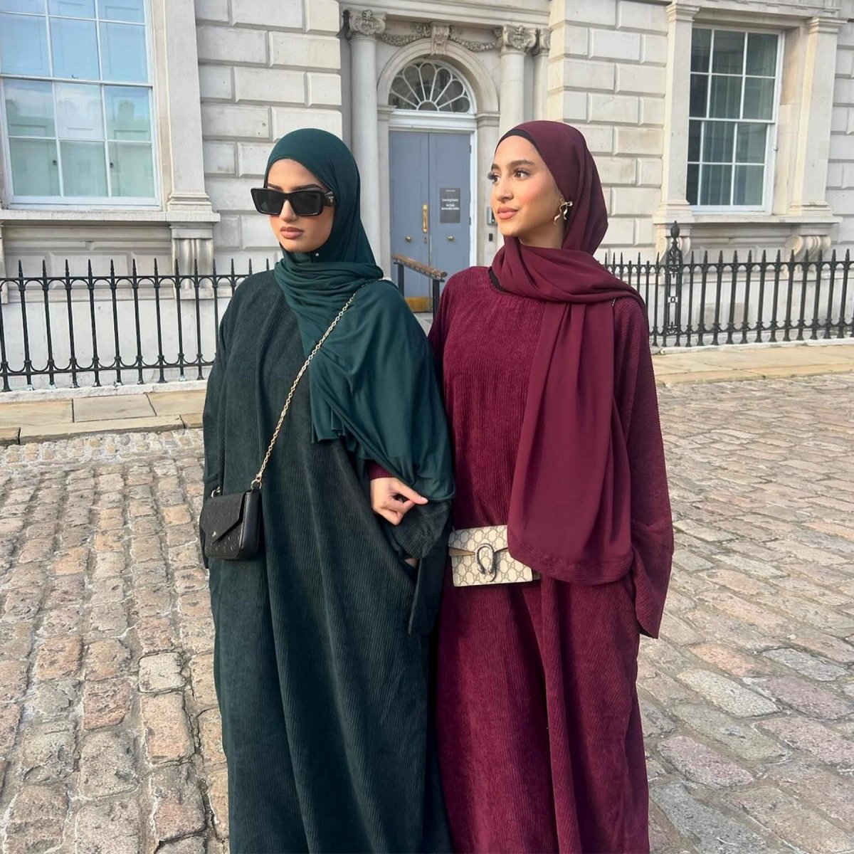 Solid Color Simple Corduroy Abaya (MA129) - Mariam's Collection
