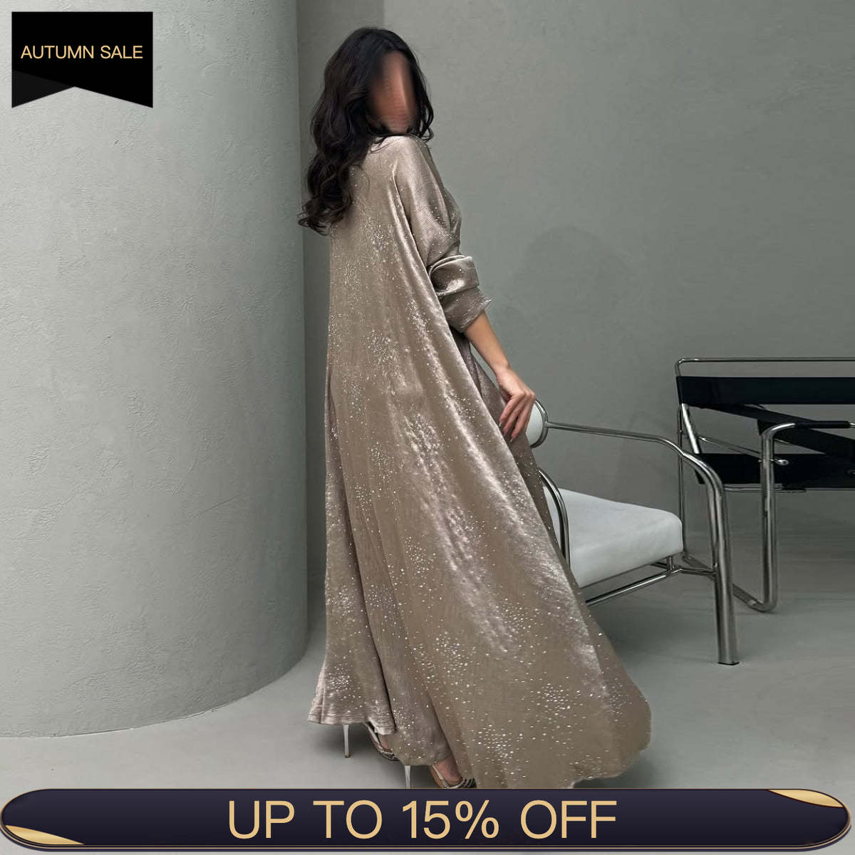 Diamond Embellished Starry Night Abaya | Luxurious Sparkly Maxi Dress (MA287)