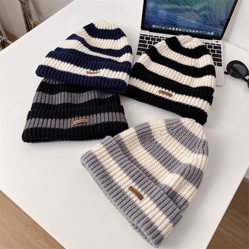 Striped Slouchy Beanie Hat(MAC305) - Mariam's Collection