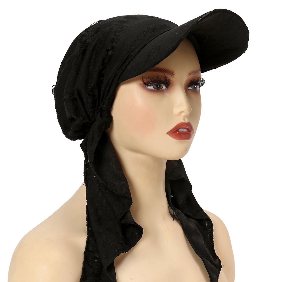 Women's Multi - Color Fashion Baseball Cap – Frayed Edge Boho Beanie with Feather Detail（MH113） - Mariam's Collection