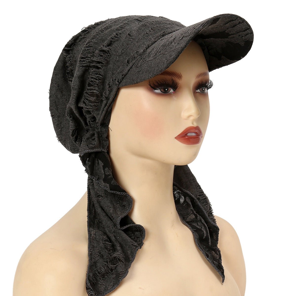 Women's Multi - Color Fashion Baseball Cap – Frayed Edge Boho Beanie with Feather Detail（MH113） - Mariam's Collection