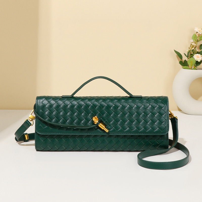 Woven PU Leather Clutch Bag(MAC432) - Mariam's Collection