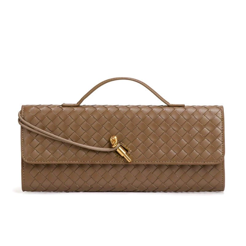 Woven PU Leather Clutch Bag(MAC432) - Mariam's Collection