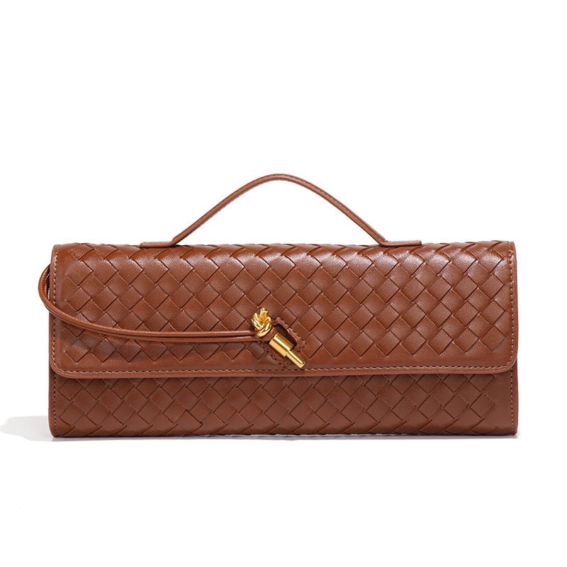 Woven PU Leather Clutch Bag(MAC432) - Mariam's Collection