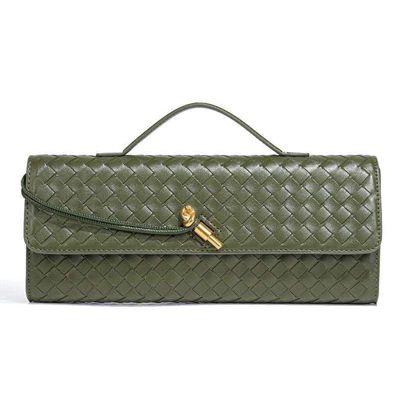 Woven PU Leather Clutch Bag(MAC432) - Mariam's Collection